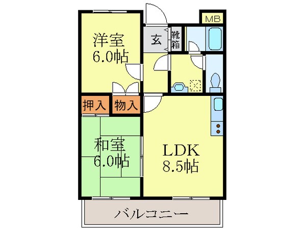 ﾍﾞｰﾈ江坂の物件間取画像